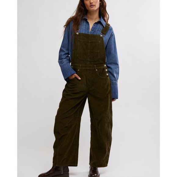 Free People Fig Green Corduroy Jumpsuit - Picture 4 of 8
